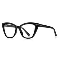 Lunettes de vue anti-lumière bleue œil de chat tendance, monture en plastique, sans correction, pour femme, verres décoratifs pour ordinateur