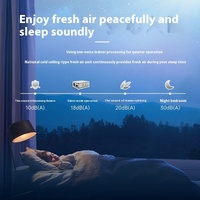 Ventilateur d'air frais bidirectionnel grand format à faible bruit avec système de récupération de chaleur intégrale, en plastique, de forme carrée, à fixation murale