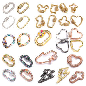 Femmes hommes minuscule petite serrure en acier inoxydable plaqué or mini fermoirs mousqueton à breloque pour la fabrication de bijoux - Product Image 1