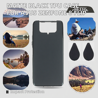 Coque de téléphone portable en TPU noir mat doux et givré pour Asus Zenfone 8 Flip/ZS672KS