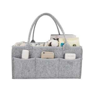 Borsa Porta Pannolini Antifurto in Feltro Grigio Spessore 3mm per <span class=keywords><strong>Mamma</strong></span> <span class=keywords><strong>e</strong></span> Bambino, Organizer Portatile da Viaggio <span class=keywords><strong>e</strong></span> Auto - Product Image 2
