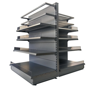 טגו מחורר גב מכולת מדף סופרמרקט שחור מדפים - Product Image 1