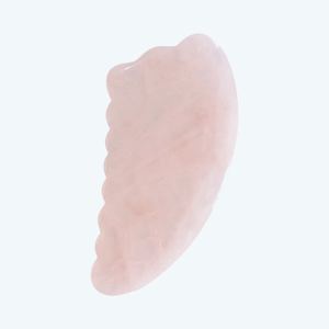 Outil Gua Sha en forme de corne en quartz rose naturel, cristal naturel pour le visage - Product Image 3
