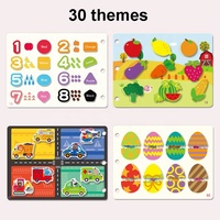 Toddler Early Education Paper Pasting Quiet Book Montessori Cognitive Learning Matching Puzzle Sticky Travel Activity Busy Book