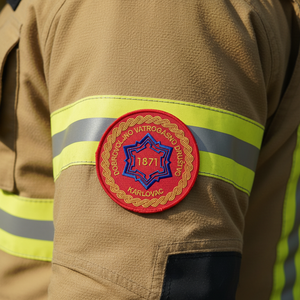 Uniformes d'entraînement de lutte contre les incendies personnalisés avec des patchs brodés circulaires autocollants et des logos brodés sur les vêtements de travail - Product Image 2