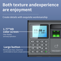 Sistema de Control de Asistencia ANRUX WH-TA3 con Huella Dactilar Biométrica y Contraseña, Lector de Tarjetas RFID, Pantalla TFT de 1.77'', Informes USB