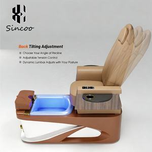 Sillón de Pedicura de Lujo de Alta Gama con Luz LED Eléctrica, Material de Vidrio, Masaje Multifuncional para Salón de Uñas - Product Image 3