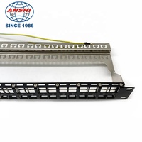 ANSHI 1U 48 Port 19 inci CAT5E CAT6 CAT6A Panel Patch STP terlindung dengan produk telekomunikasi manajemen kabel