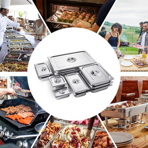 在庫あり 15cm高 ビュッフェパン ステンレス製パンセット 1/1 1/2 1/3 1/4 1/6 1/9 銀色 角型GNパン 食品保存容器 - Product Image 5