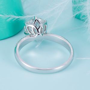 Bague en or blanc 18 carats avec moissanite de 1,5 carat, taille ronde, couleur DEF, pour femmes, par Messi Jewelry - Product Image 5