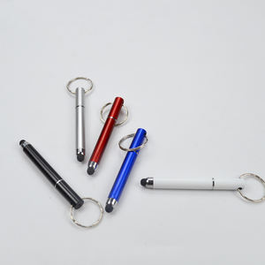 Özelleştirilmiş dayanıklı siyah anahtarlık Mini katı renk silikon Metal akıllı telefon ekran tükenmez kalem Stylus kalem - Product Image 6