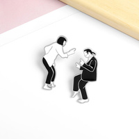 Broche en Émail pour Vêtements Sac à Dos Accessoires Bijoux Cadeaux Créative Punk Fun Pulp Fiction Personnage Image