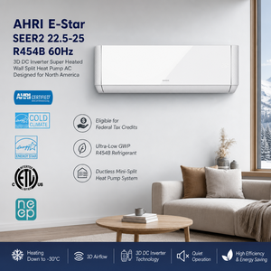 Aire Acondicionado Split de Pared SEER2 20-21 R32 R454B 60Hz con Inversor DC, Frío/Calor, Bomba de Calor para Hogares en América del Norte - Product Image 3