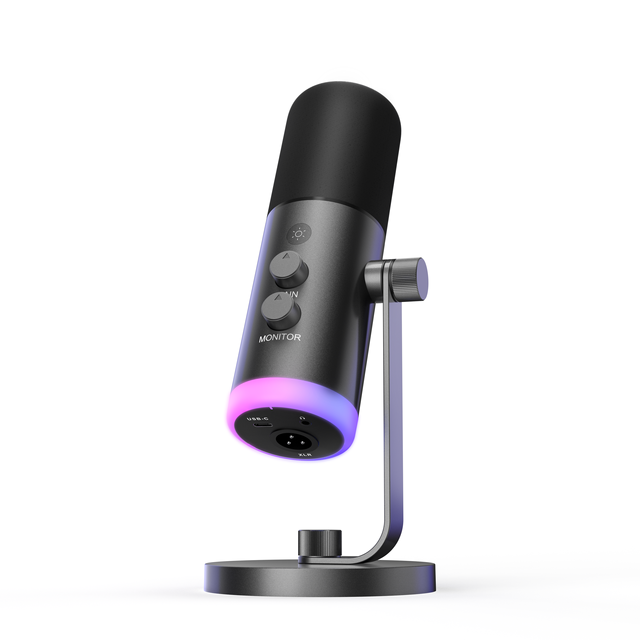 Professional RGB Dynamic Microphone With Desktop Stand USB XLR Type C Gaming Microphone for Studio Recording