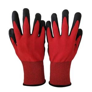 Anti slip nylon palm impregnation garden safe operation Butyronitrile black Red off <span class=keywords><strong>foam</strong></span> - Product Image 1