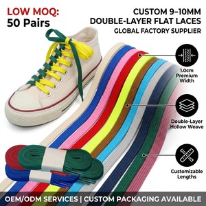 <span class=keywords><strong>Lacci</strong></span> per Scarpe Sportive Casual in Poliestere Personalizzabili, Larghi 9-10MM, Alta Qualità, Disponibili in Vari Colori, Venduti in Coppia - Product Image 1