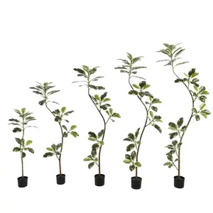 人工フィドルリーフイチジク人工植物樹木ゴム樹木鉢植え植物屋内人工樹木装飾用