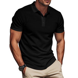 US Style Men's Formal for Shirt Solid Color Turn-<b>Down</b> Collar Color-Blocked Short Sleeve Jersey No-Wrinkle Treatment - Product Image 5
