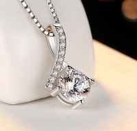 Colliers Wish Jewelry en argent sterling 925 plaqué or 18 carats, design ballerine, moissanite VVS 0,5 ct, 0,8 ct, 1 ct, 2 ct