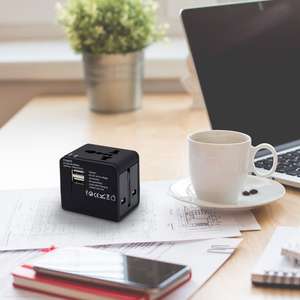 Gran oferta, adaptador de enchufe internacional Universal todo en uno, 2 puertos Usb, adaptador de CA de viaje mundial con enchufe convertidor Au Us Uk <span class=keywords><strong>Eu</strong></span> - Product Image 5