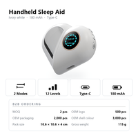 Appareil d'aide au sommeil portable, machine d'aide au sommeil de la taille d'une paume avec écran LED, 2 modes, 12 niveaux, Type-C