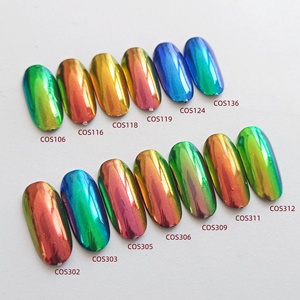 Aurora chuyển màu sắc gương sắc tố <span class=keywords><strong>cos</strong></span> móng tay hiệu ứng gương Chrome Trắng Tắc Kè Hoa bột - Product Image 3