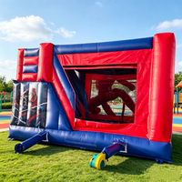 Château gonflable commercial extérieur à thème super-héros Spider-Man, structure de saut gonflable en PVC