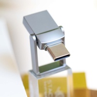 Tipo C Rose Gold Kristall Cristal Transparente USB 3,0 Flash Stick 32G 64GB 128GB Logotipo personalizado Crystal USB Flash Drives