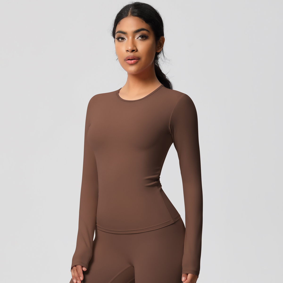 Seamless Breathable Yoga Top Quick Dry Sweat-Wicking Backless Spandex/Nylon Four-Way Stretch Skinny Fit Solid Sports Running Gym