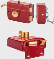 Serrure de porte rouge de Type 566 à l'ancienne, serrure de jante de porte de cylindre en laiton