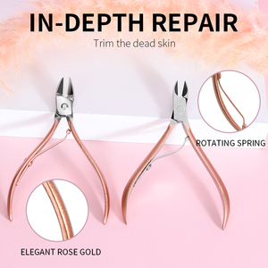 Ensemble de manucure et pédicure professionnel multifonction 16 pièces en or rose, durable, prix usine, pour soins des ongles des pieds et des mains - Product Image 5