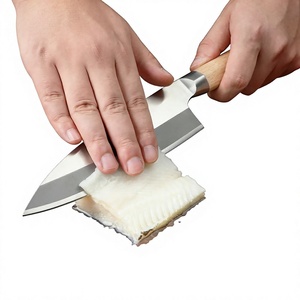 Couteaux de chef japonais, lame en acier inoxydable, manche en bois, forgés à la main, finition satinée, utilisation pour droitier, couteaux de cuisine - Product Image 5
