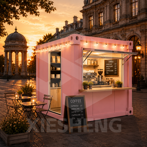 Tienda Contenedor Desmontable <span class=keywords><strong>de</strong></span> Paquete Plano, Kiosco Prefabricado Modular <span class=keywords><strong>de</strong></span> Fácil Montaje, Caseta Comercial Portátil <span class=keywords><strong>de</strong></span> 10ft 20ft para Playa y Jardín - Product Image 2