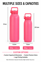 Botol minum vakum olahraga bertema terbuka yang dapat disesuaikan, portabel untuk luar ruangan, 20oz/30oz, terbuat dari stainless steel, tutup pop-up, desain kreatif