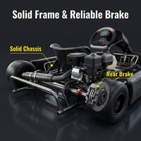 Go Kart de Gasolina para Adolescentes, 200-225cc, 9.5HP, Karting de Pista, Pedal, Potente Sistema de Frenos Hidráulicos, Aprobado por la CE, para Pista de Adultos