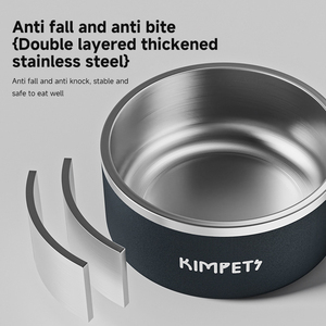 Portátil aço inoxidável Pet Food Bowl parede dupla isolada Metal <span class=keywords><strong>Dog</strong></span> Cat Dish <span class=keywords><strong>Non</strong></span> <span class=keywords><strong>Slip</strong></span> Lightweight Easy Clean Durable - Product Image 4