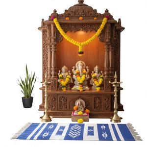 Alfombra Rectangular Floral Moderna, Tejida a Mano en Algodón, con Reverso Resistente, Lavable a Máquina, para Hogar, Camping y Ejercicio - Product Image 1