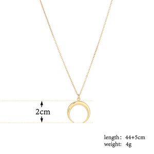 Elegante collana pendente mezza luna in acciaio inossidabile placcato oro dolce nuova catena femminile gioielli <span class=keywords><strong>per</strong></span> regalo di amici - Product Image 3