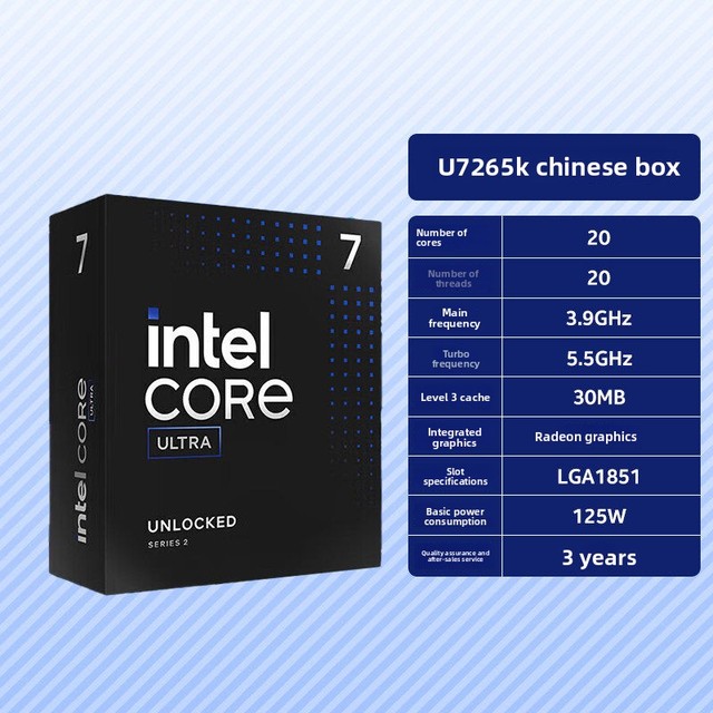 For Core Ultra 5/7 225F/230F/245K/265KF/K Desktop FM1 Socket Boxed CPU Processor