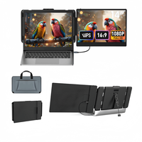 Moniteur pliable personnalisé de 14 pouces, 360 degrés, avec panneau IPS Full HD, double moniteur portable S1, extension d'écran pour ordinateur portable, compatible avec Windows et Mac