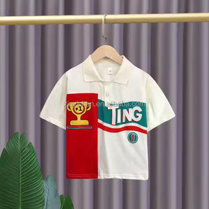 Thời trang nhập khẩu trẻ em đồng phục học sinh, cotton sinh viên, Áo thun bé trai và Áo polo bé trai - Product Image 6