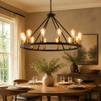 Lustre moderne noir en forme d'anneau, lustres circulaires modernes, éclairage décoratif, lumières LED pour mariage, banquet, décoration de restaurant