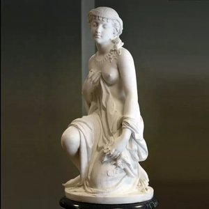 Weiße Marmor-Skulptur einer sexy Frau, „Diane kommt aus dem Bad“, nackte weibliche Statue - Product Image 4