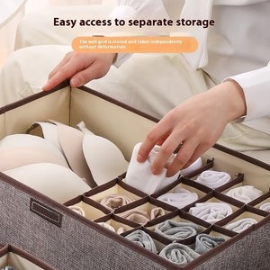 Dustproof Foldable Lid Underwear Fabric Storage Boxes <strong>Drawer</strong> Organizer <strong>Divider</strong> <strong>for</strong> Clothing Sock Ties Bra Handkerchiefs Belts - Product Image 3