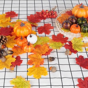 162 Pcs Foam Artificial Maple Leaves Pumpkins Acorns Pine Cones Orange Berries Set-<b>Halloween</b> & Easter Fall <b>Decor</b> - Product Image 2