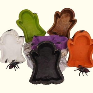 Support de <span class=keywords><strong>bougie</strong></span> en <span class=keywords><strong>bois</strong></span> massif de haute qualité, fait main, pour décoration de Noël ou d'Halloween, vente en gros - Product Image 2