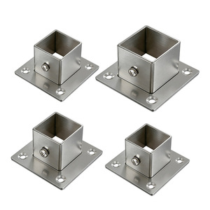 Stainless Steel Square Tube Flange Base 20x20mm Universal Side Mount Support Bracket For <b>Shelf</b> <b>Clothes</b> Rod - Product Image 4