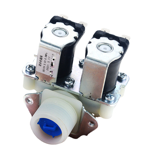Vanne solénoïde électrique double entrée d'eau DN20 G3/4 1 pouce 2 voies CC 12V 24V CA 110V 220V normalement fermée pour machine à laver - Product Image 1