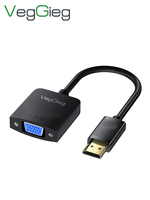 Adaptador de Cable Corto VegGieg HDMI Macho a VGA Hembra, 1080P Full HD, Convertidor de Video Chapado en Oro para Laptop, Monitor Antiguo, Proyector