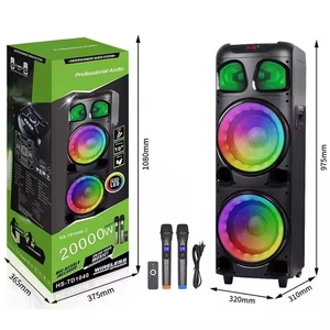 Altavoz de audio doble de 10 pulgadas Altavoz estéreo Torre Carro Altavoz de madera Kalonka Party Box TD1040 - Product Image 3